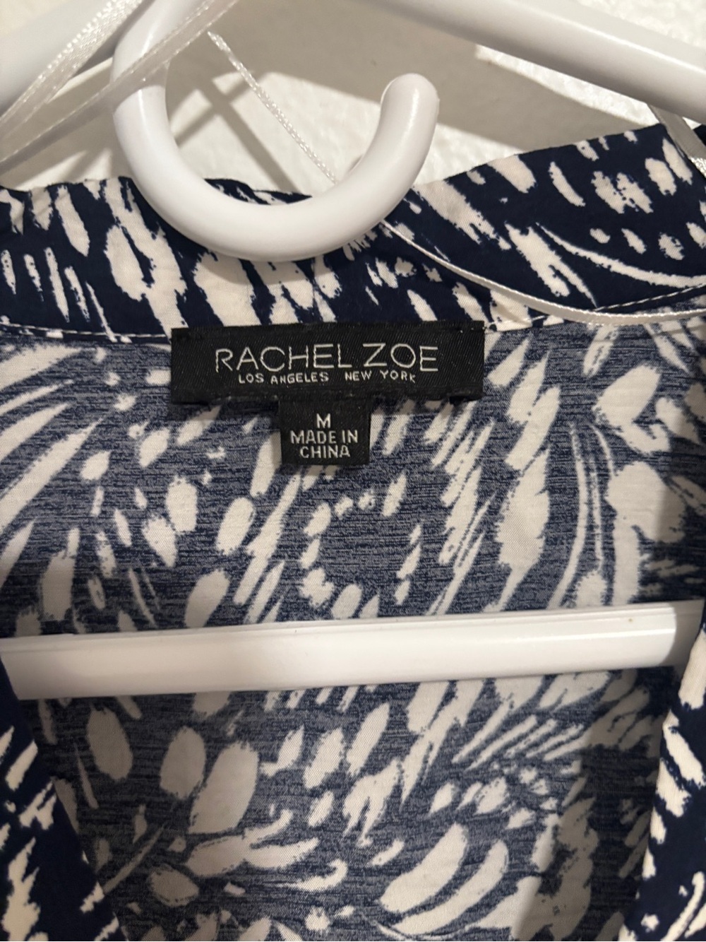 Rachel Zoe Navy & White Abstract Printed Dress